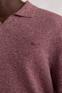 Pedro del Hierro Polos|Camisolas-Colar polo liso torcida Bordeaux