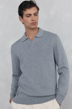 Pedro del Hierro Polos|Camisolas-Colar polo liso torcida Cizento