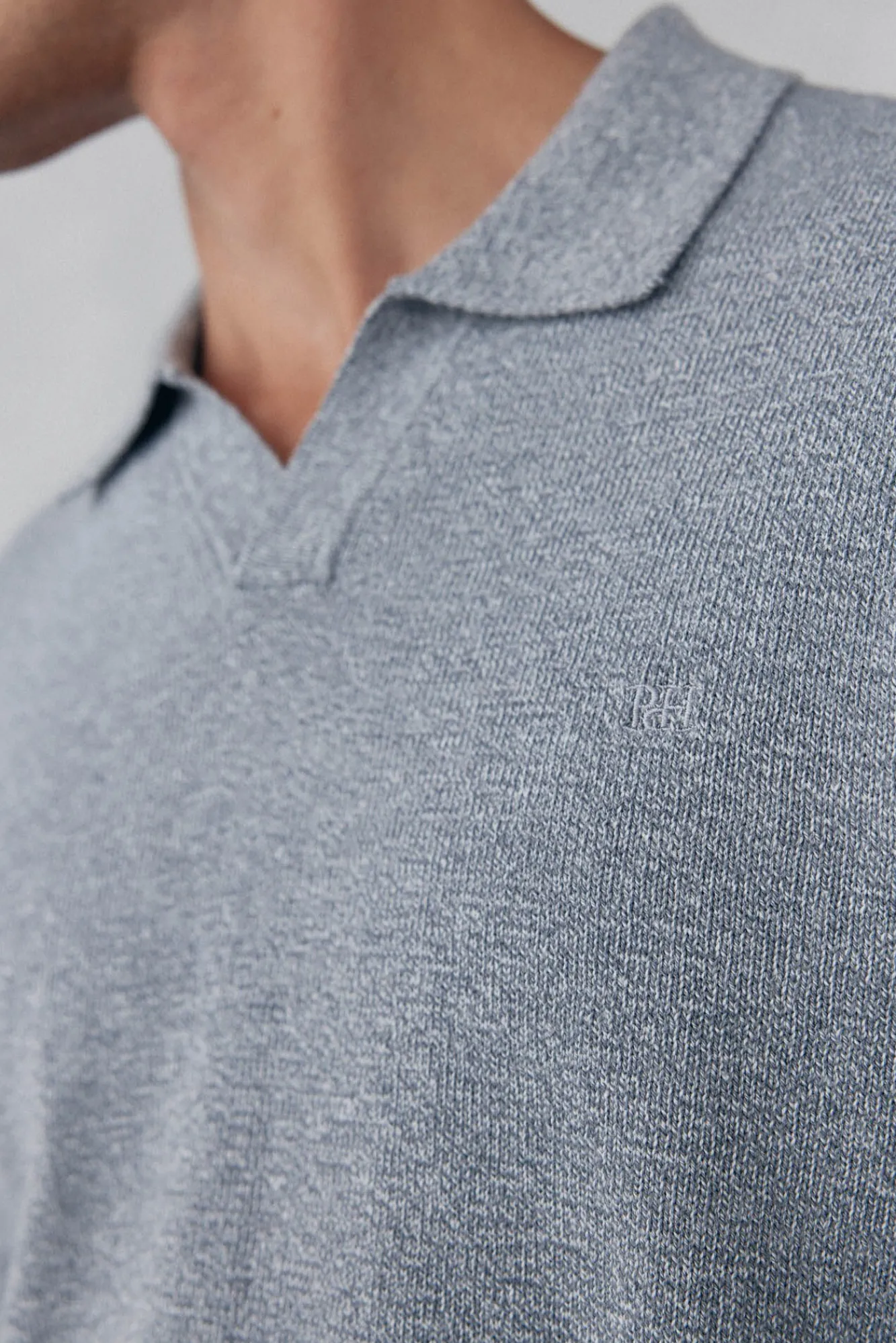 Pedro del Hierro Polos|Camisolas-Colar polo liso torcida Cizento