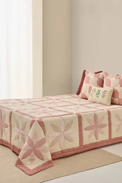 Textura Edredons-Colcha de retalhos tradicional rosa