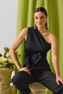 Silbon T-Shirts-Coleção de eventos de alta qualidade em tafetá laçada Preto