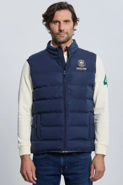 Valecuatro Coletes-Colete acolchoado marinho com 3 escudos Azul