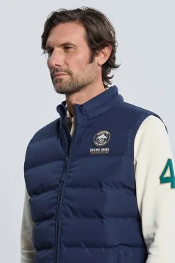 Valecuatro Coletes-Colete acolchoado marinho com 3 escudos Azul