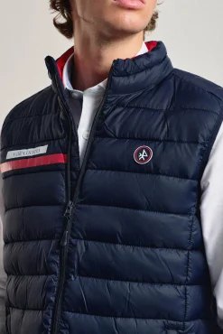 Valecuatro Coletes-Colete acolchoado marinho com faixa Azul