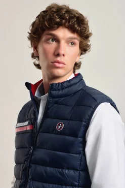 Valecuatro Coletes-Colete acolchoado marinho com faixa Azul