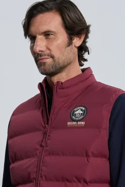 Valecuatro Coletes-Colete acolchoado bordô com 3 escudos Granada