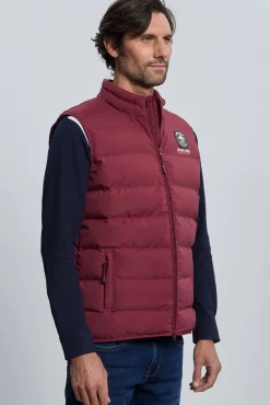 Valecuatro Coletes-Colete acolchoado bordô com 3 escudos Granada