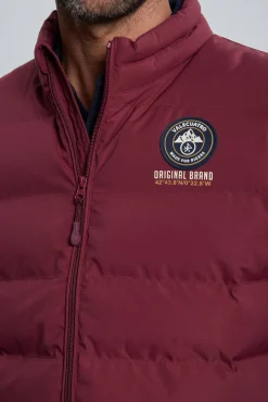 Valecuatro Coletes-Colete acolchoado bordô com 3 escudos Granada