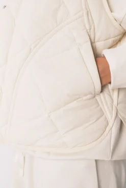 Women'secret Roupões-Colete acolchoado branco bege