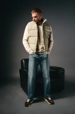 OOTO Coletes-Colete acolchoado com bolso Tostado