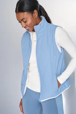 Dash and Stars Sobretudos-Colete acolchoado forrado azul