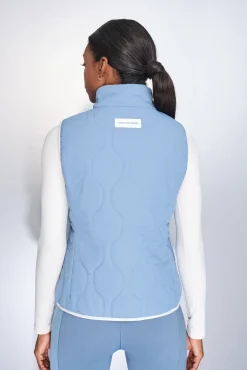 Dash and Stars Sobretudos-Colete acolchoado forrado azul