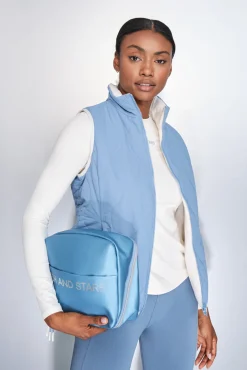 Dash and Stars Sobretudos-Colete acolchoado forrado azul