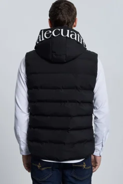 Valecuatro Coletes-Colete acolchoado com capuz Preto