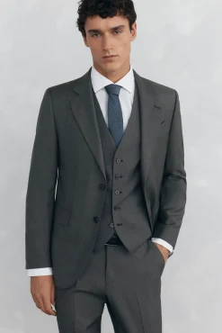 Pedro del Hierro Coletes|Fatos-Colete bege slim fit Cizento
