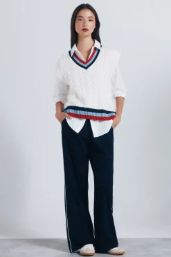 Springfield Coletes-Colete canelado contrastante vison