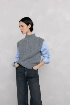 Pedro del Hierro Camisolas-Colete com abotoamento central e oitos nas oitos Cizento