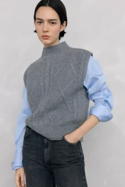 Pedro del Hierro Camisolas-Colete com abotoamento central e oitos nas oitos Cizento