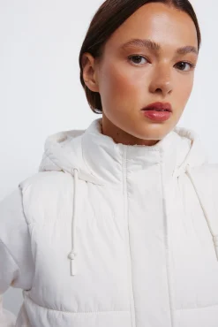 Springfield Coletes-Colete com capuz em poliéster reciclado cru