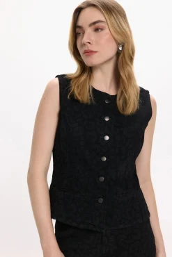 Vila Coletes|Sobretudos-Colete com estampa animal Preto