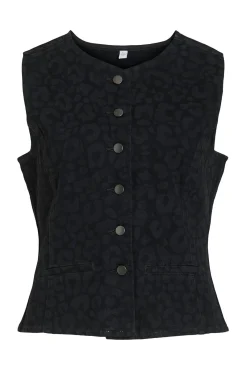 Vila Coletes|Sobretudos-Colete com estampa animal Preto