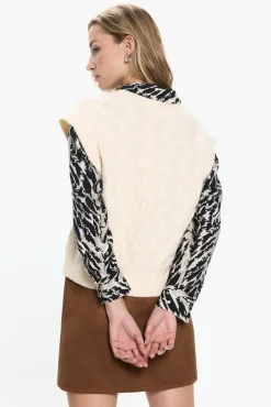 Vero Moda Coletes-Colete com malha em V Tostado