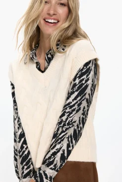 Vero Moda Coletes-Colete com malha em V Tostado