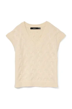 Vero Moda Coletes-Colete com malha em V Tostado