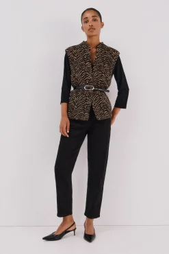 Cortefiel Coletes-Colete com tecido animal Multicolorido