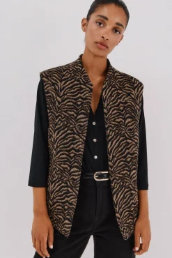 Cortefiel Coletes-Colete com tecido animal Multicolorido