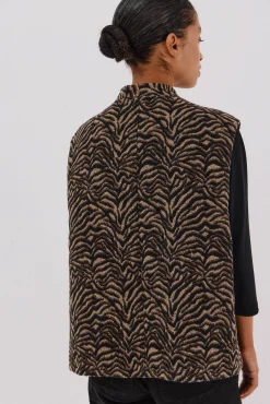 Cortefiel Coletes-Colete com tecido animal Multicolorido