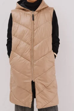 Cortefiel Coletes|Casacos-Colete comprido reversível Tostado