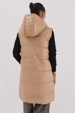 Cortefiel Coletes|Casacos-Colete comprido reversível Tostado