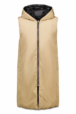 Cortefiel Coletes|Casacos-Colete comprido reversível Preto