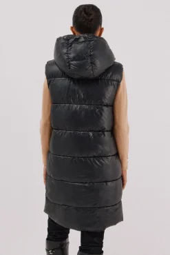 Cortefiel Coletes|Casacos-Colete comprido reversível Preto