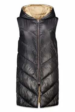 Cortefiel Coletes|Casacos-Colete comprido reversível Preto