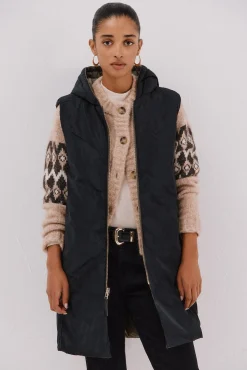 Cortefiel Coletes|Casacos-Colete comprido reversível Verde