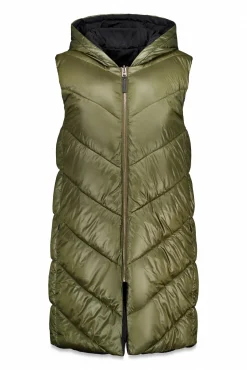 Cortefiel Coletes|Casacos-Colete comprido reversível Verde