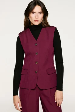 Selected Coletes|Sobretudos-Colete de colete com bolsos. Roxo