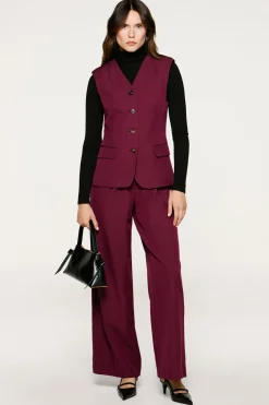 Selected Coletes|Sobretudos-Colete de colete com bolsos. Roxo