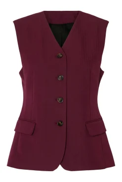 Selected Coletes|Sobretudos-Colete de colete com bolsos. Roxo