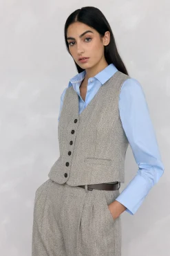 Pedro del Hierro Coletes-Colete de espiga Cizento