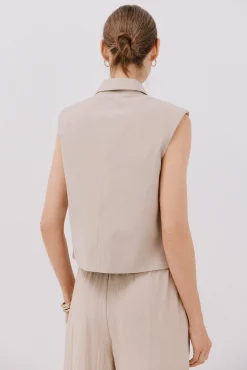 Cortefiel Coletes-Colete de gola lapela Castanho