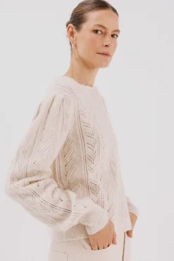 Cortefiel Coletes-Colete de malha Ecru