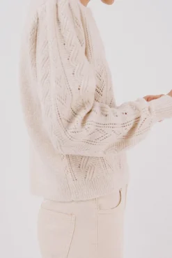 Cortefiel Coletes-Colete de malha Ecru