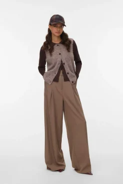 Vero Moda Coletes-Colete de malha Castanho