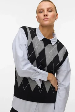 Vero Moda Coletes-Colete de malha diamante Preto