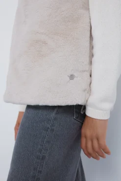 Springfield Kids Sobretudo-Colete de pele de menina azul