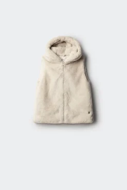 Springfield Kids Sobretudo-Colete de pele de menina azul