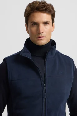 Silbon Coletes-Colete de polar clássico Azul